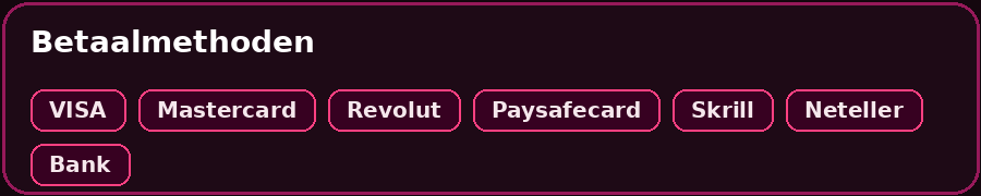 Betaalmethoden bij Superbet: Visa, Mastercard, Revolut, Paysafecard, Skrill, Neteller, Bank Transfer